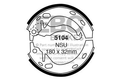 Комплект тормозных колодок EBC Brakes 5104 для NSU 1000