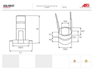 Klizni prsten, alternator AS-PL AS ASL9037
