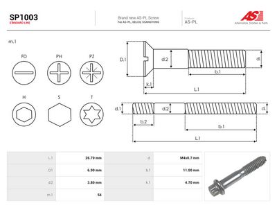 Komplet za popravak, alternator AS-PL SP1003