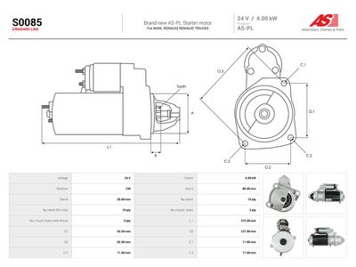 Starter AS-PL S0085