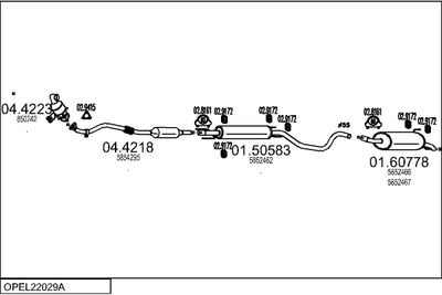 SISTEM DE ESAPAMENT MTS OPEL22029A019464