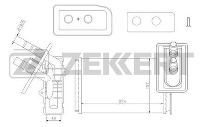ZEKKERT MK-5037 Радиатор печки  для NISSAN KUBISTAR (Ниссан Kубистар)