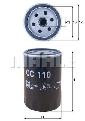 Масляный фильтр KNECHT OC 110 для MERCEDES-BENZ 124