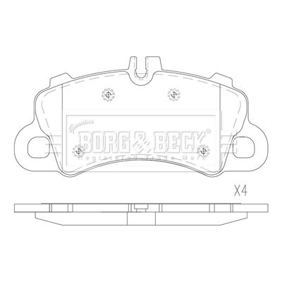Комплект тормозных колодок, дисковый тормоз BORG & BECK BBP2900 для PORSCHE CAYENNE