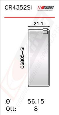 Черупка на биелен лагер KING CR4352SI 040