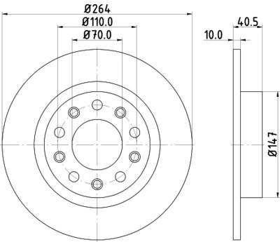 Тормозной диск HELLA 8DD 355 117-241 для ALFA ROMEO GIULIETTA