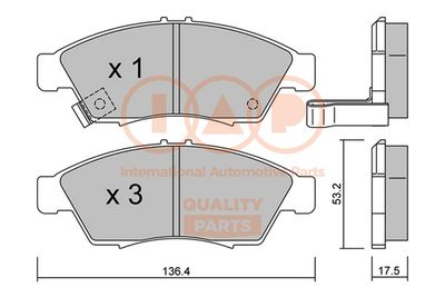 Комплект тормозных колодок, дисковый тормоз IAP QUALITY PARTS 704-16086P для SUZUKI LIANA