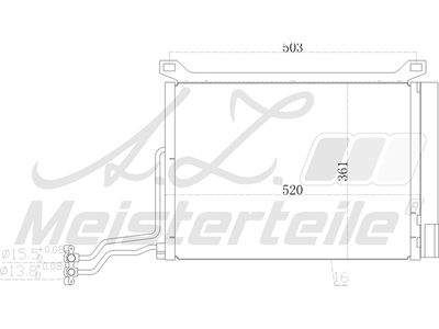 кондензатор, климатизация A.Z. Meisterteile AZMT-45-030-1600