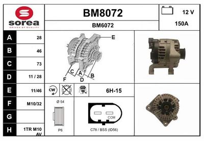 GENERATOR / ALTERNATOR SNRA BM8072