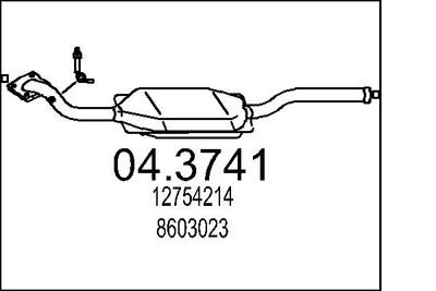 Катализатор MTS 04.3741 для VOLVO 850