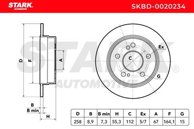 спирачен диск STARK SKBD-0020234