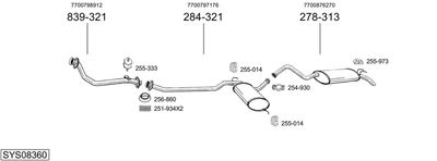 Układ wydechowy BOSAL SYS08360