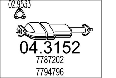 Катализатор MTS 04.3152 для FIAT TEMPRA
