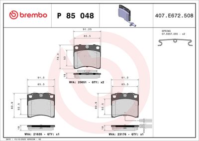 BREMBO Remblokkenset, schijfrem PRIME LINE (P 85 048)