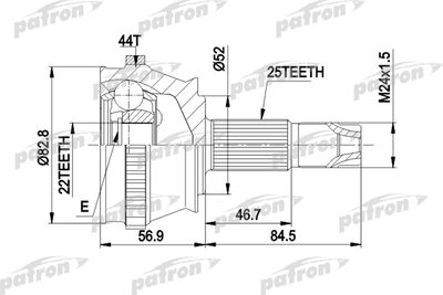 Шарнирный комплект, приводной вал PATRON PCV1210 для FIAT PUNTO