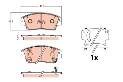 Bromsbeläggssats, skivbroms TRW GDB2197