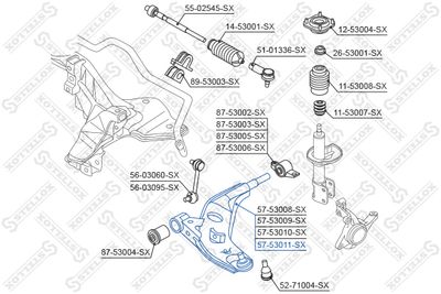 Рычаг независимой подвески колеса, подвеска колеса STELLOX 57-53011-SX для KIA CLARUS