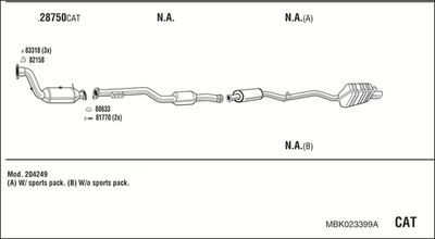 Układ wydechowy WALKER MBK023399A