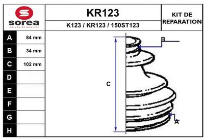 EAI KR123 Пыльник шруса  для PEUGEOT 5008 (Пежо 5008)