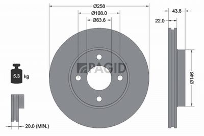 спирачен диск PAGID 51040NC