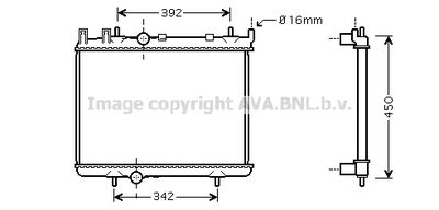 Радиатор, охлаждение двигателя AVA QUALITY COOLING PEA2263 для PEUGEOT 206