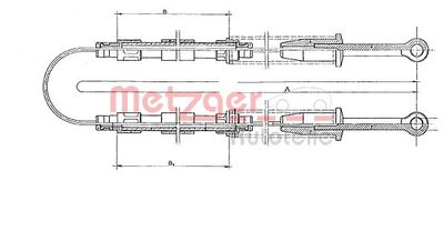 Тросик, cтояночный тормоз METZGER 321.4 для LANCIA Y10