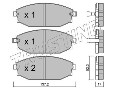 Комплект тормозных колодок, дисковый тормоз TRUSTING 372.0 для HYUNDAI GALLOPER