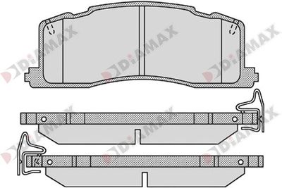 DIAMAX N09728 Тормозные колодки и сигнализаторы для TOYOTA PREVIA I (_R1_, _R2_) 2.4 4WD (TCR21_, TCR20_)