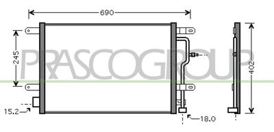 PRASCO AD020C003 Радиатор кондиционера  для AUDI A4 B6 Avant (8E5) 2.5 TDI quattro