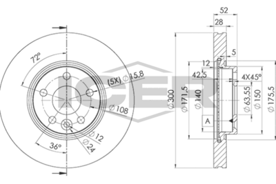 спирачен диск ICER 78BD6765-2