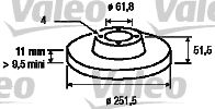 Тормозной диск VALEO 186501 для FIAT 132