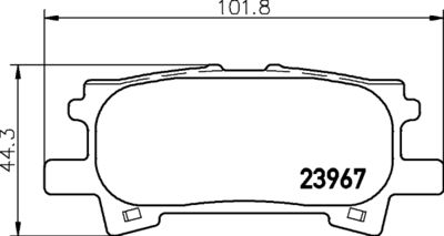 Комплект тормозных колодок, дисковый тормоз HELLA 8DB 355 028-101 для TOYOTA HIGHLANDER