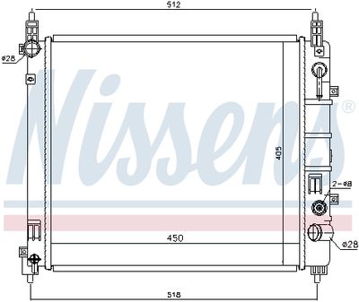 Радиатор, охлаждение двигателя NISSENS 68796 для NISSAN ALMERA