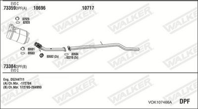 Изпускателна система WALKER VOK107466A