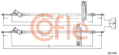 Тросик, cтояночный тормоз COFLE 92.10.5361 для FORD FOCUS