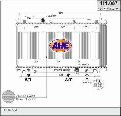 AHE 111.087 Крышка радиатора  для HONDA CITY (Хонда Кит)
