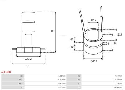 Slip Ring, alternator ASL9004