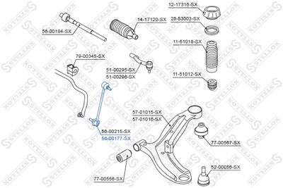 Тяга / стойка, стабилизатор STELLOX 56-00177-SX для KIA VENGA