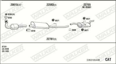 Изпускателна система WALKER CIK010544B