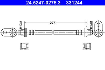 Тормозной шланг ATE 24.5247-0275.3 для CITROËN C-CROSSER