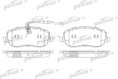 Комплект тормозных колодок, дисковый тормоз PATRON PBP1566 для FIAT ULYSSE