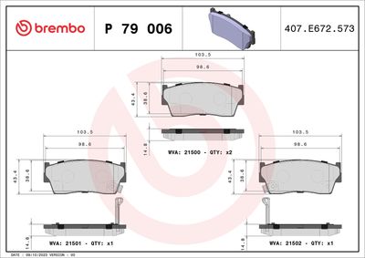 BREMBO Remblokkenset, schijfrem PRIME LINE (P 79 006)