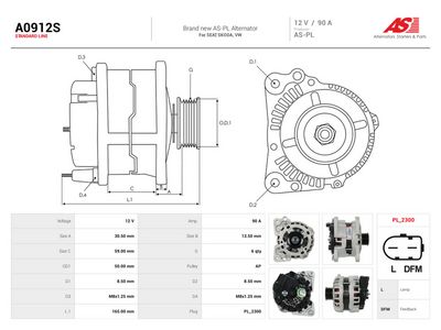 Alternátor AS-PL A0912S