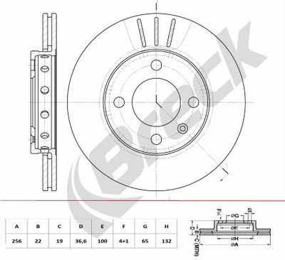 спирачен диск BRECK BR 472 VH100