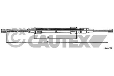 Тросик, cтояночный тормоз CAUTEX 763011 для VW DERBY