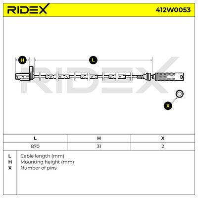 датчик, обороти на колелото RIDEX 412W0053
