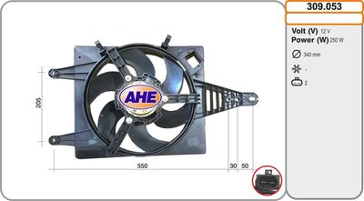 AHE 309.053 Вентилятор системы охлаждения двигателя  для LANCIA KAPPA (Лансиа Kаппа)