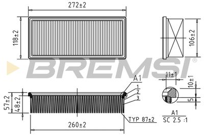 Воздушный фильтр BREMSI FA1353 для ROVER 600