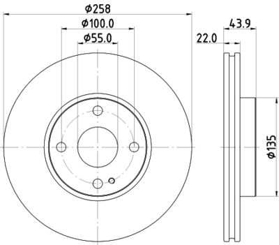 Тормозной диск HELLA 8DD 355 131-821 для MAZDA MX-5