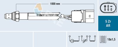 FAE 75162 Лямбда-зонд  для AUDI A3 (8L1) 1.8